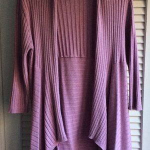 PURPLE LONG LADIES SWEATER WITH FLAIR